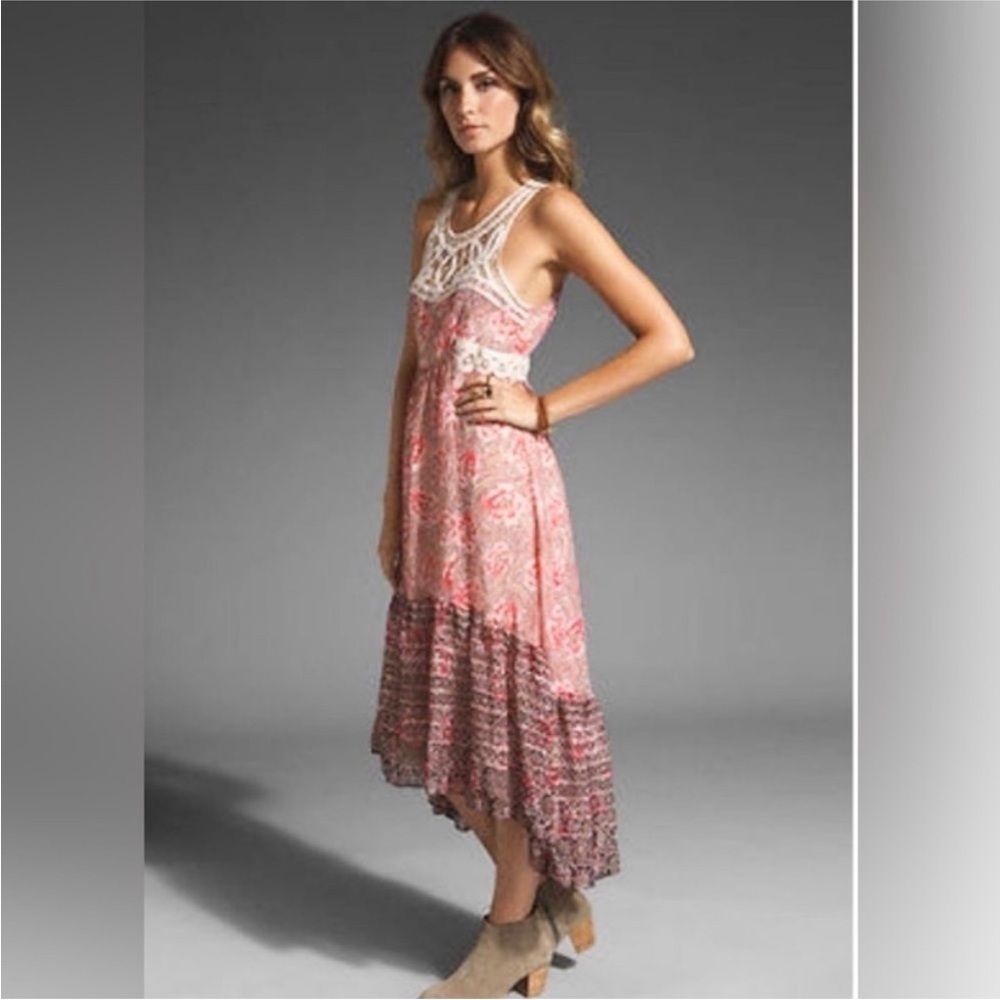 Free People Floral Crochet Festival Maxi Dress
